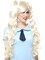 Womens Blonde Anime Ghost Princess Perona One Piece Removable Ponytail Wig